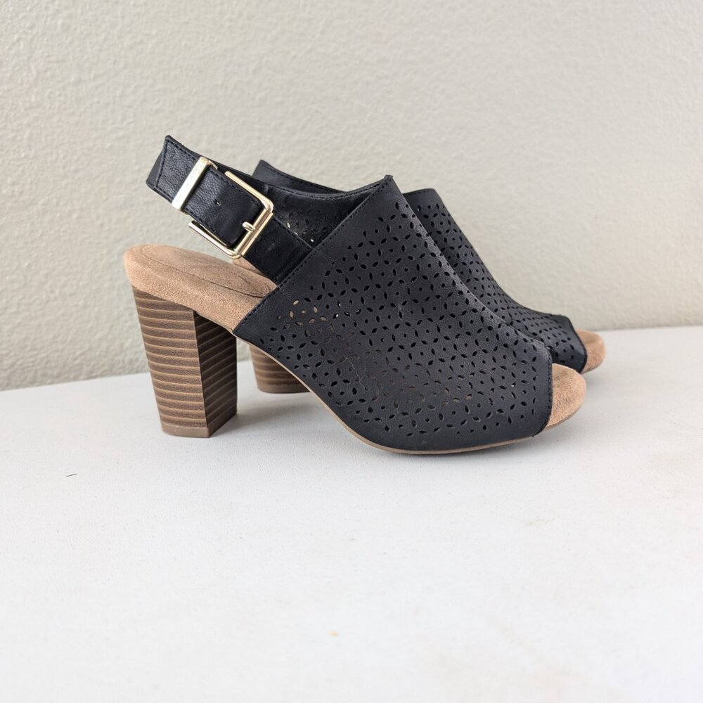 Giani Bernini Womens Jabril Faux Leather Sling Back Heel Sandals Size 5.5M